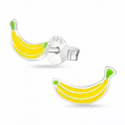 banane geel oorbellen in zilver
