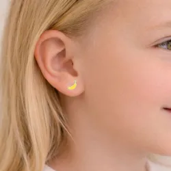 banane geel oorbellen in zilver - Little Ones