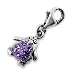 Pinguin bedeltjes voor armband in geoxideerd sterlingzilver 