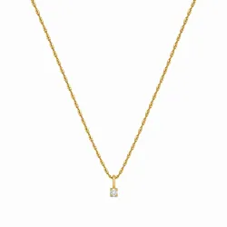 lab grown diamant hanger met ketting in 925 caraat verguld sterlingzilver 0,035 ct