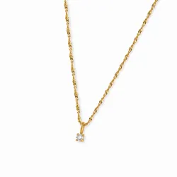 lab grown diamant hanger met ketting in 925 caraat verguld sterlingzilver 0,035 ct
