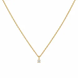 lab grown diamant hanger met ketting in 925 caraat verguld sterlingzilver 0,062 ct