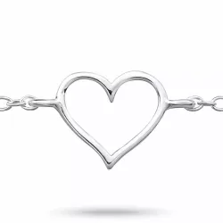 Hart enkelbandje in zilver met hartjes hanger in zilver
