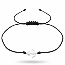 anker kinder armband in nylon met anker in zilver
