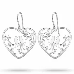 Lange hart oorbellen in zilver