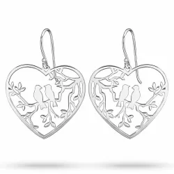 Lange hart oorbellen in zilver