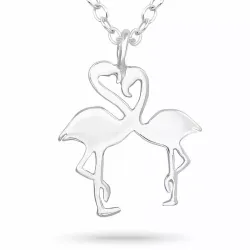 Flamingo ketting in zilver met hanger in zilver