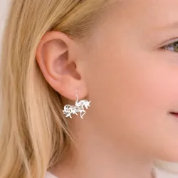 eenhoorn oorbellen in zilver - Little Ones
