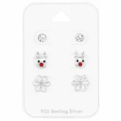 kerstmis oorbellen in zilver - Little Ones