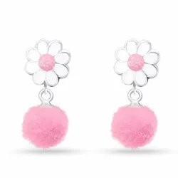 lange bloem oorbellen in zilver - Little Ones