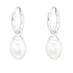 parel oorhanger in zilver