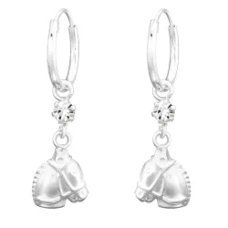 lange paarden oorbellen in zilver - Little Ones