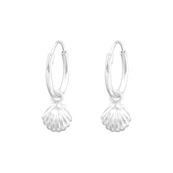 12 mm schelp creool in zilver