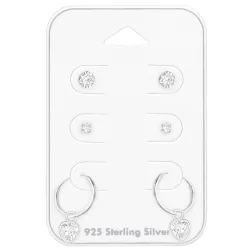 zirkoon oorsteker in zilver