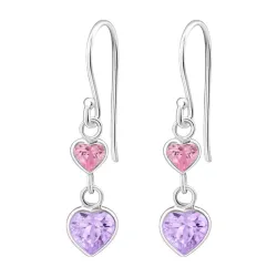 lange hart oorbellen in zilver - Little Ones