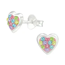 hart kinder oorbellen in zilver - Little Ones