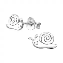Glanzende  slakken oorbellen in zilver