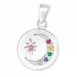 12 mm maan en ster hanger in zilver - Little Ones