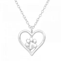 hart poot ketting met hanger in zilver - Little Ones
