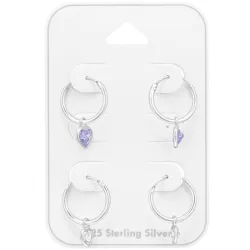 12 mm hart creool in zilver - Little Ones