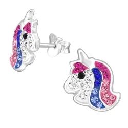 eenhoorn kinder oorbellen in zilver - Little Ones