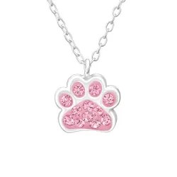 poot roze ketting in zilver - Little Ones
