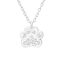poot witte ketting in zilver - Little Ones
