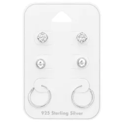 witte zirkoon oorbellen in zilver