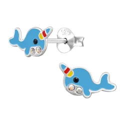 walvis kinder oorbellen in zilver - Little Ones
