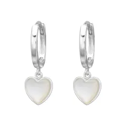 12 mm hart parelmoer creool in verzilverd messing - Amoré