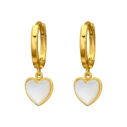 12 mm hart parelmoer creool in verguld messing - Amoré