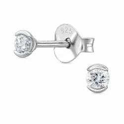 oorsteker in gerodineerd zilver met lab grown diamant 