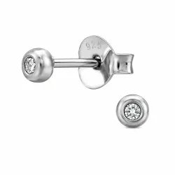 oorsteker in gerodineerd zilver met lab grown diamant 