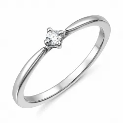 lab grown diamant solitaire ring in gerodineerd zilver