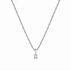 lab grown diamant hanger met ketting in gerodineerd zilver