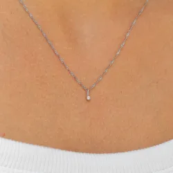 lab grown diamant hanger met ketting in 925 caraat zilver  0,035 ct