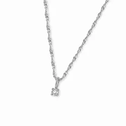 lab grown diamant hanger met ketting in gerodineerd zilver