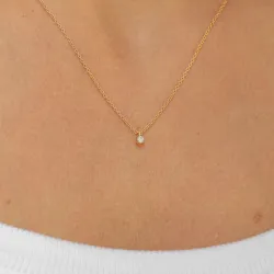 lab grown diamant hanger met ketting in 925 caraat verguld sterlingzilver 0,062 ct