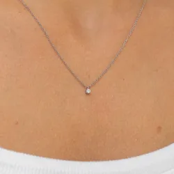 lab grown diamant hanger met ketting in 925 caraat zilver 0,062 ct