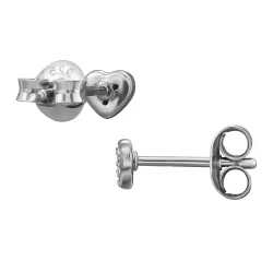 hart lab grown diamant oorsteker in gerodineerd zilver met lab grown diamant 
