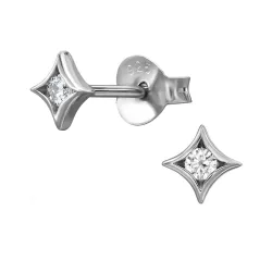 lab grown diamant oorsteker in gerodineerd zilver met lab grown diamant 