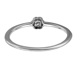 bloem lab grown diamant ring in gerodineerd zilver
