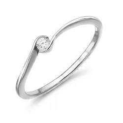 lab grown diamant solitaire ring in gerodineerd zilver