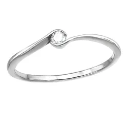 lab grown diamant solitaire ring in gerodineerd zilver