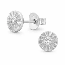 zon oorbellen in gerodineerd zilver met lab grown diamant 