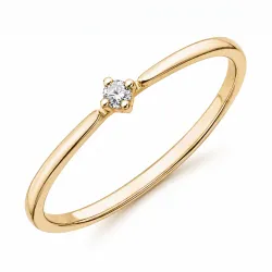 lab grown diamant solitaire ring in verguld sterlingzilver