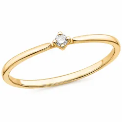 lab grown diamant solitaire ring in verguld sterlingzilver