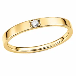 lab grown diamant mémoire ring in verguld sterlingzilver