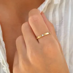 lab grown diamant mémoire ring in verguld sterlingzilver