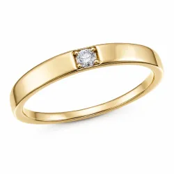 lab grown diamant solitaire ring in verguld sterlingzilver